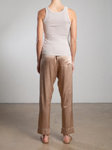 Calen Pant in Vintage Satin - Buff