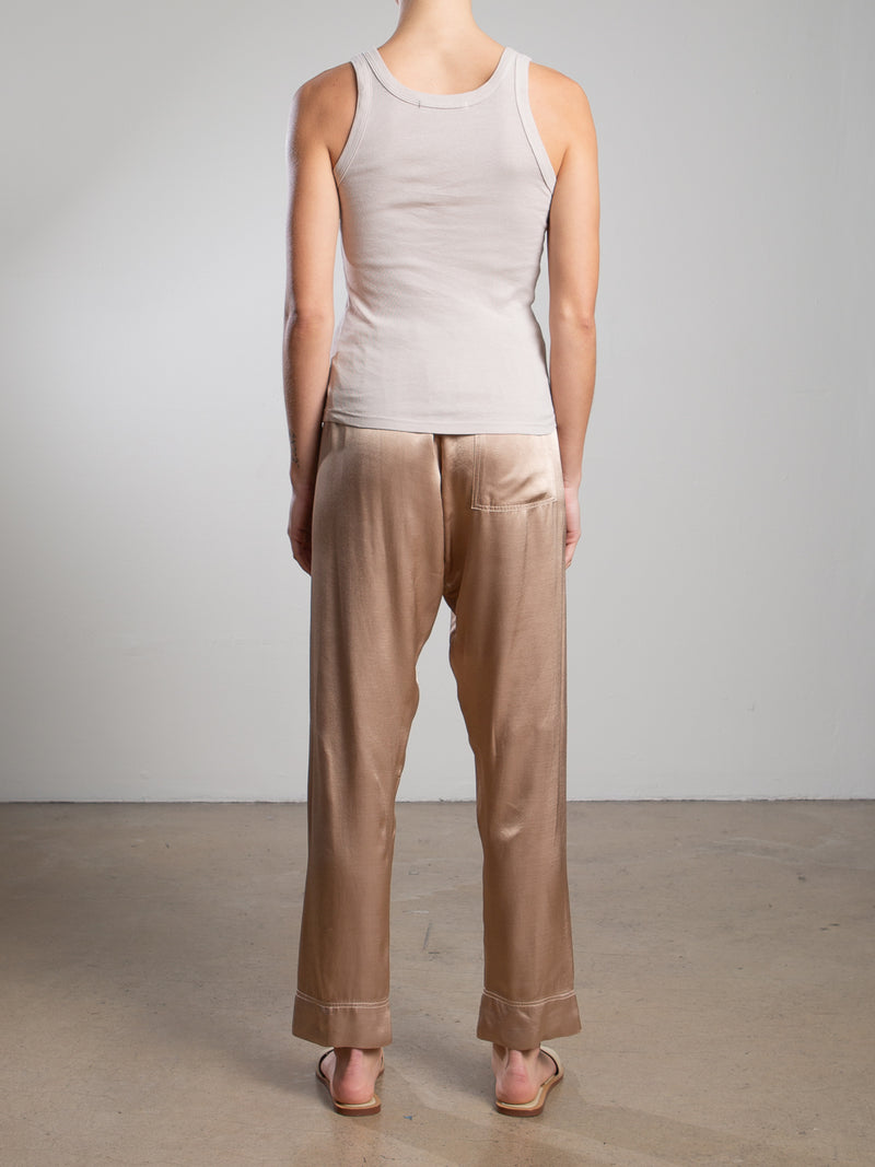 Calen Pant in Vintage Satin - Buff