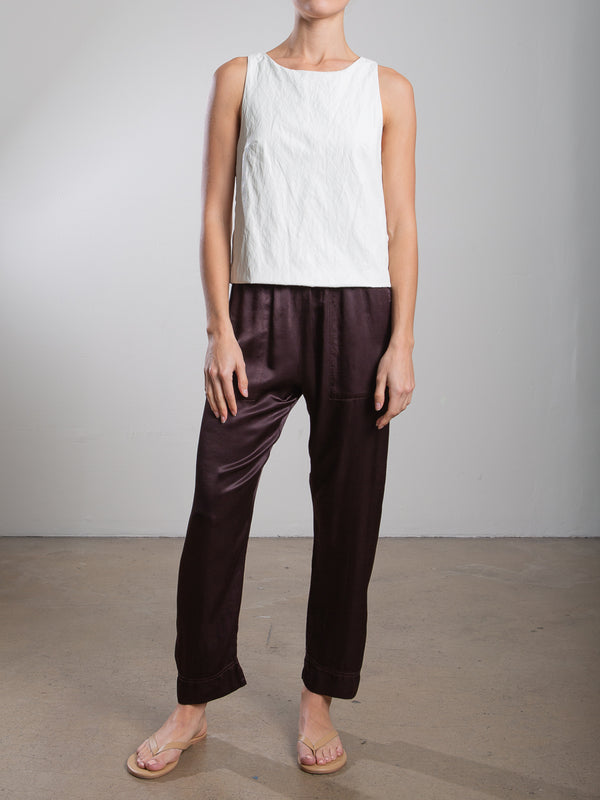 Calen Pant in Vintage Satin - Raisin