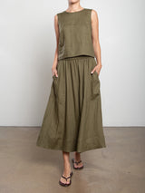 Carolina Skirt in French Linen - Surplus