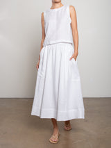 Carolina Skirt in French Linen - White