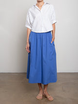 Carolina Skirt in Marbella Poplin - Azure