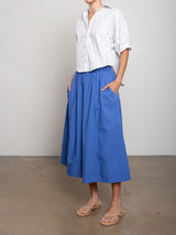 Carolina Skirt in Marbella Poplin - Azure