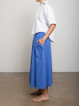 Carolina Skirt in Marbella Poplin - Azure
