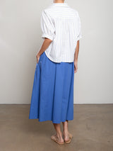 Carolina Skirt in Marbella Poplin - Azure