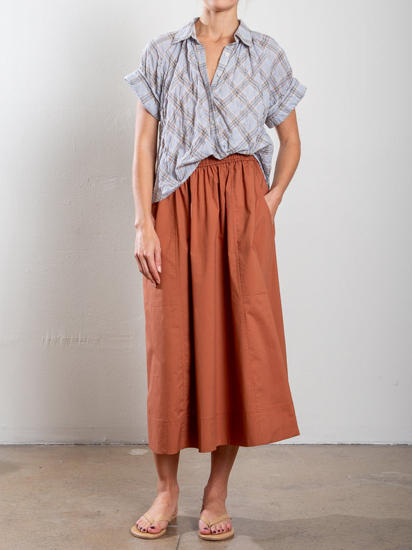Carolina Skirt in Italian Poplin - Adobe