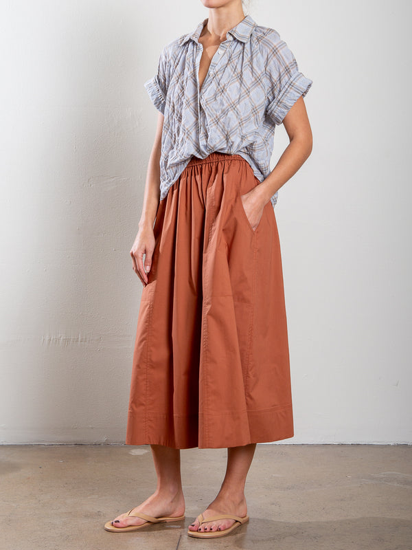 Carolina Skirt in Italian Poplin - Adobe