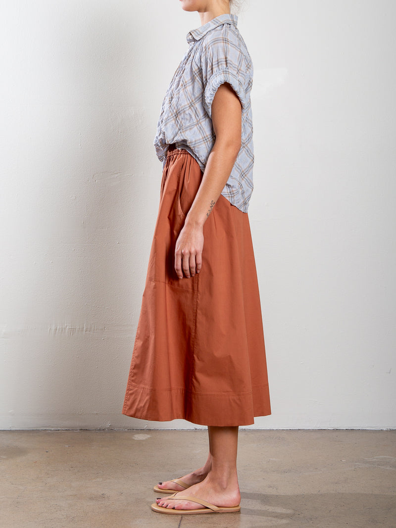Carolina Skirt in Italian Poplin - Adobe