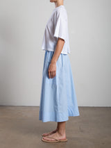 Carolina Skirt in Italian Poplin - Banker Blue