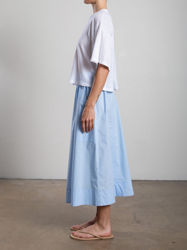 Carolina Skirt in Italian Poplin - Banker Blue