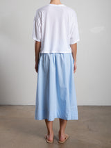 Carolina Skirt in Italian Poplin - Banker Blue