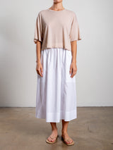 Carolina Skirt in Italian Poplin - White