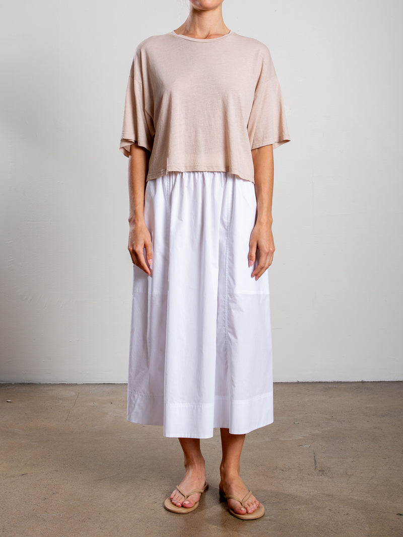 Carolina Skirt in Italian Poplin - White