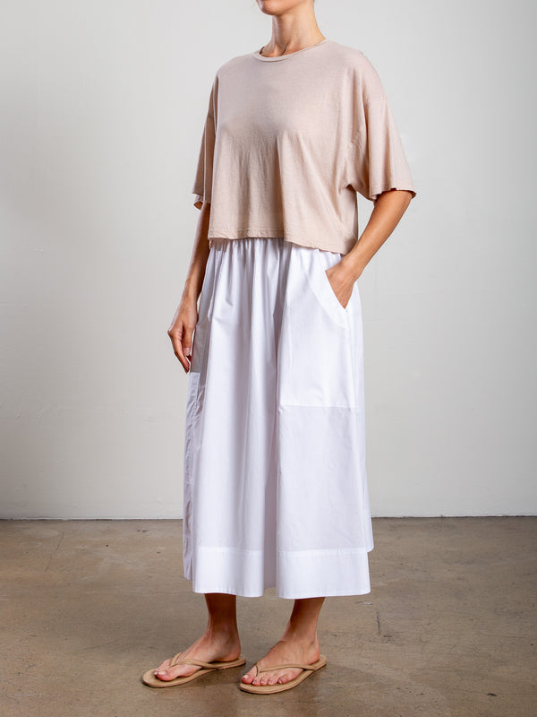 Carolina Skirt in Italian Poplin - White