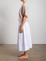 Carolina Skirt in Italian Poplin - White