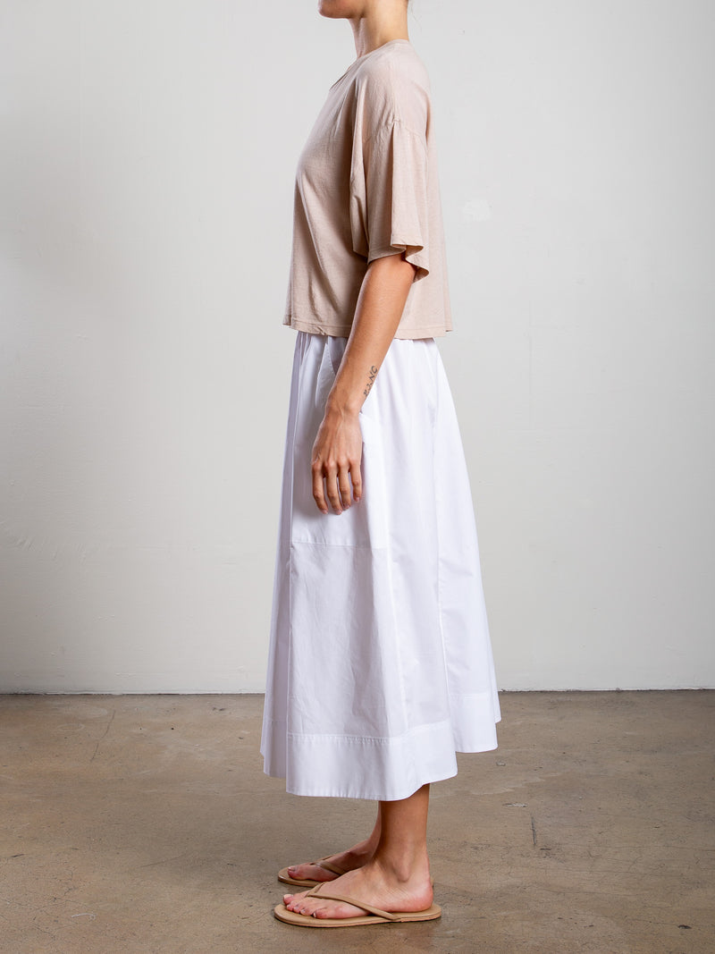 Carolina Skirt in Italian Poplin - White