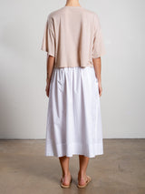 Carolina Skirt in Italian Poplin - White