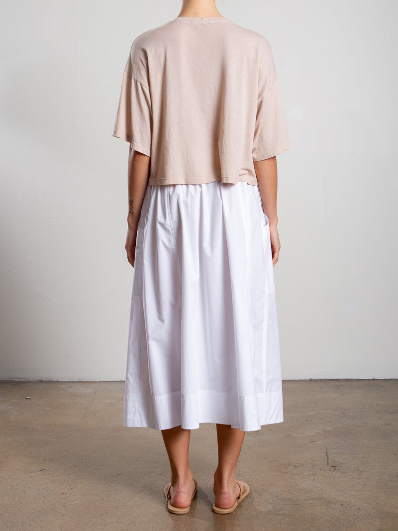 Carolina Skirt in Italian Poplin - White
