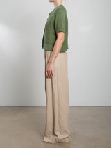 Leona Pant in Faux Leather - Biscotti