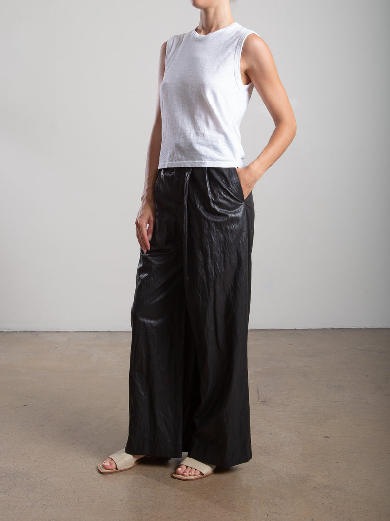 Leona Pant in Faux Leather - Black