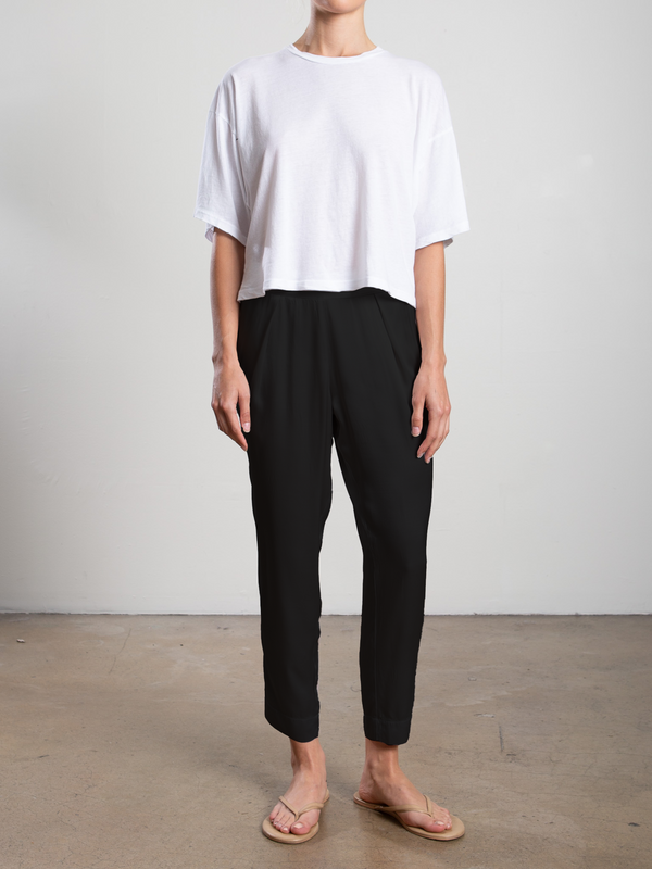 Pia Pant in Vintage Satin - Black