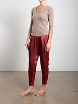Pia Pant in Vintage Satin - Port