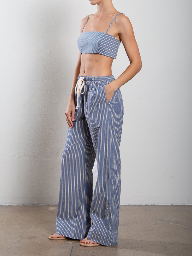 Casey Pant in Organic Cotton Stripe