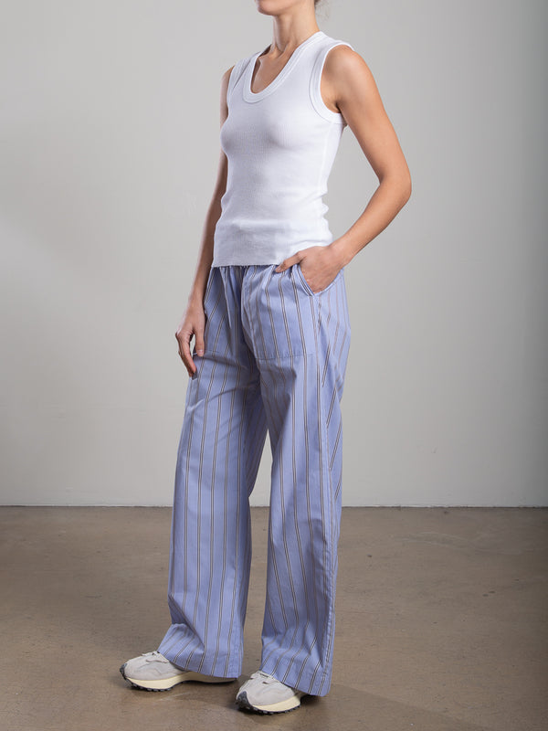 Casey Pant in Japanese Stripe - Periwinkle