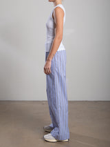 Casey Pant in Japanese Stripe - Periwinkle