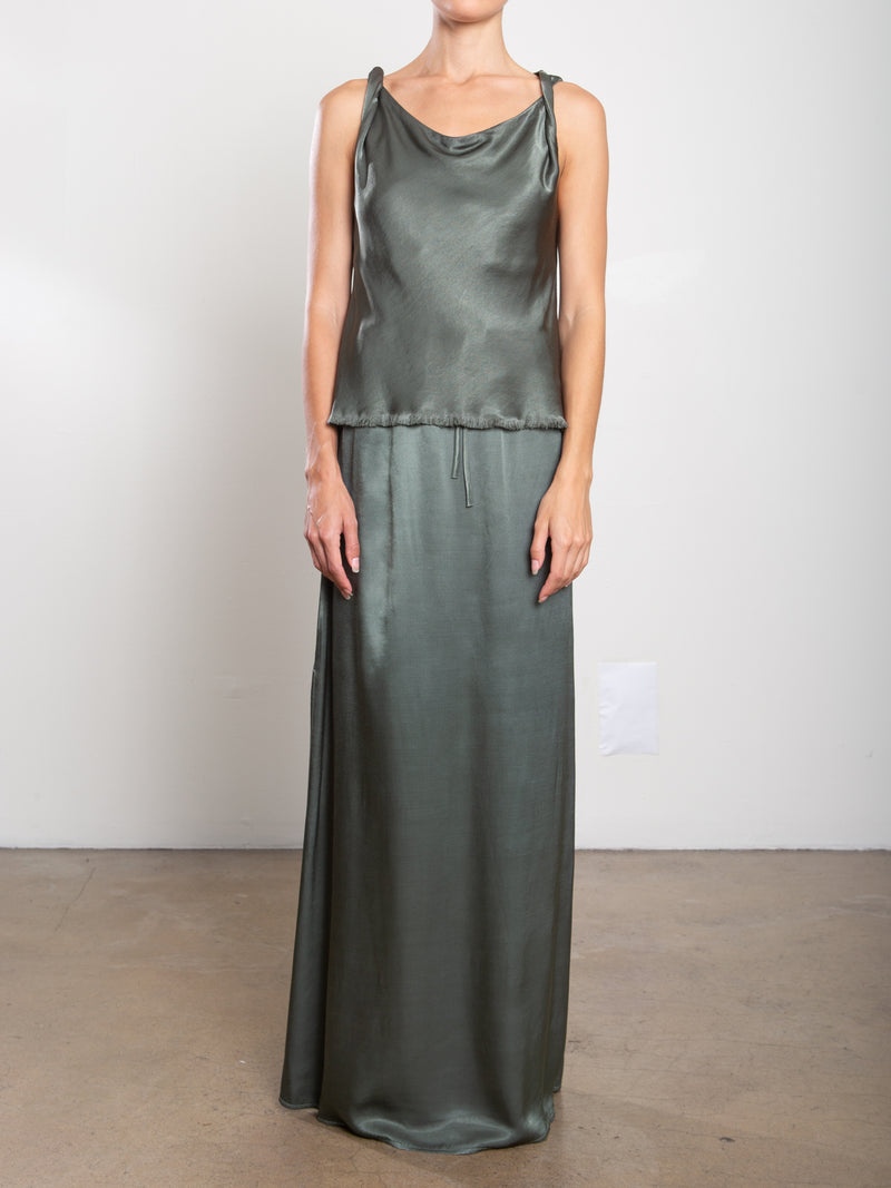 Suri Skirt in Vintage Satin - Nori