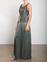 Suri Skirt in Vintage Satin - Nori