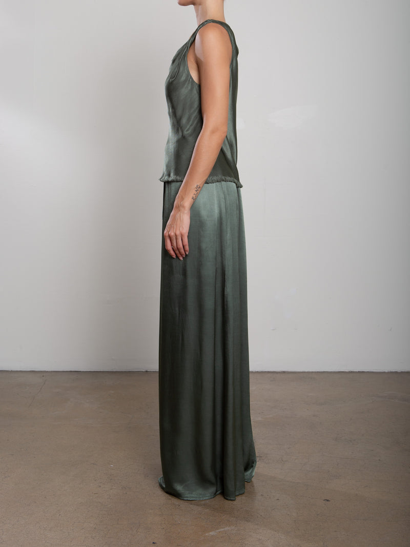 Suri Skirt in Vintage Satin - Nori