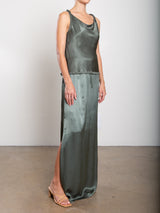 Suri Skirt in Vintage Satin - Nori