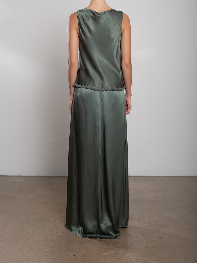 Suri Skirt in Vintage Satin - Nori