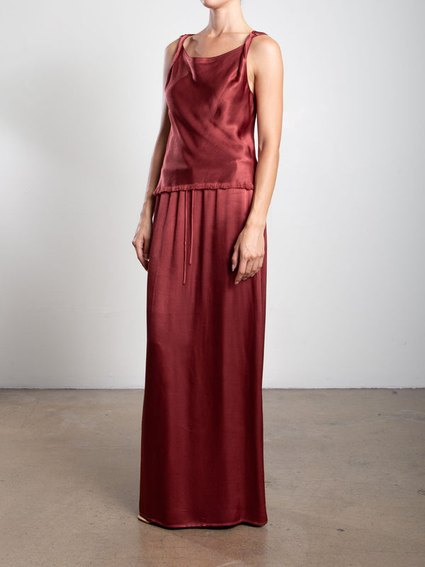Suri Skirt in Vintage Satin - Port