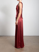 Suri Skirt in Vintage Satin - Port