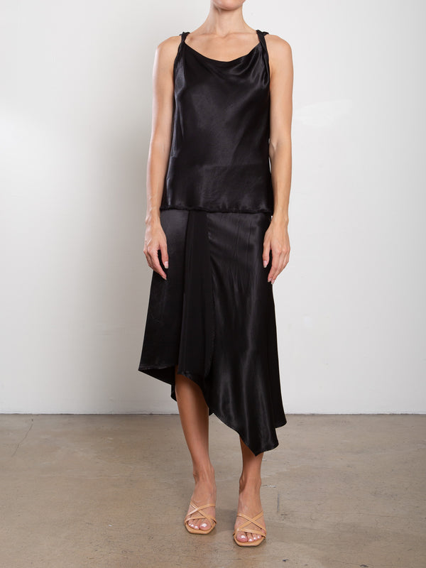 Samara Skirt in Vintage Satin - Black