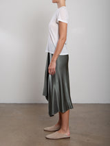 Samara Skirt in Vintage Satin - Nori