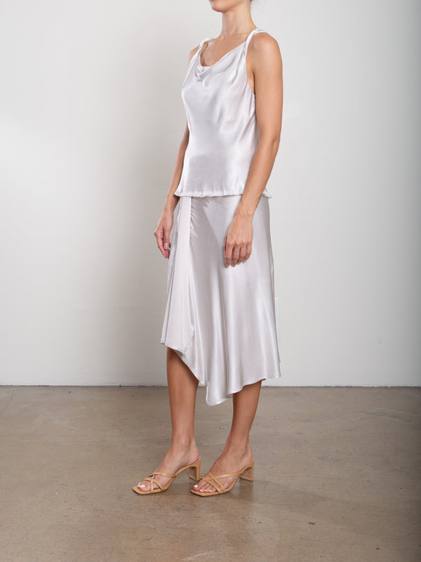 Samara Skirt in Vintage Satin - Parchment