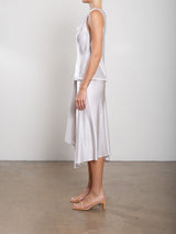 Samara Skirt in Vintage Satin - Parchment