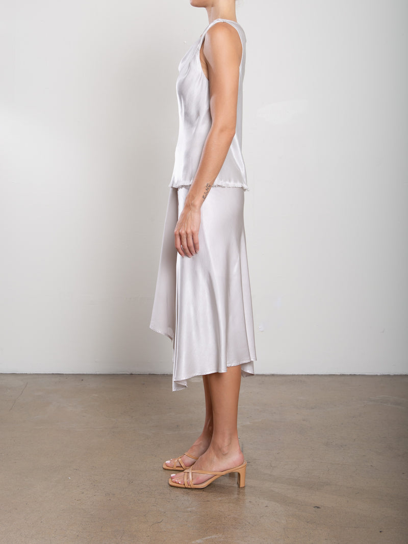 Samara Skirt in Vintage Satin - Parchment
