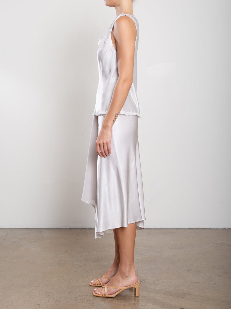Samara Skirt in Vintage Satin - Parchment