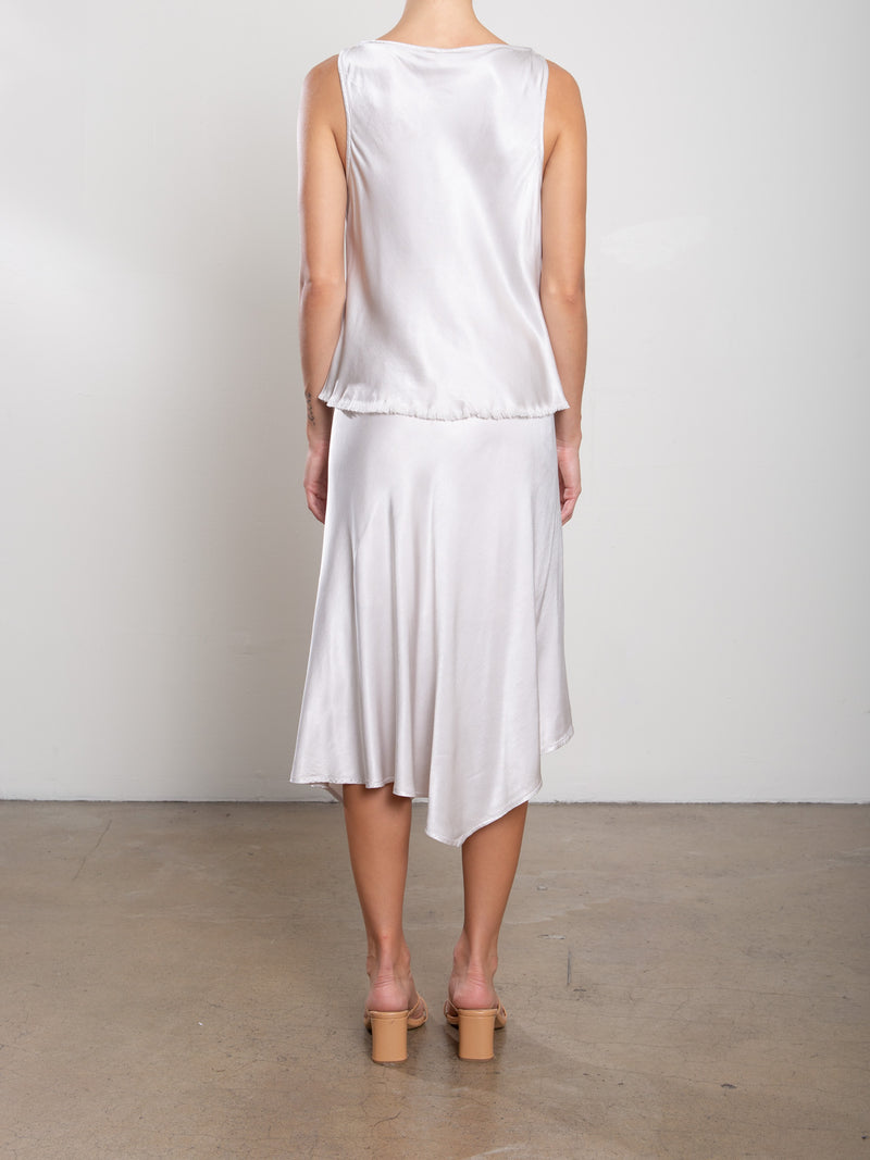 Samara Skirt in Vintage Satin - Parchment