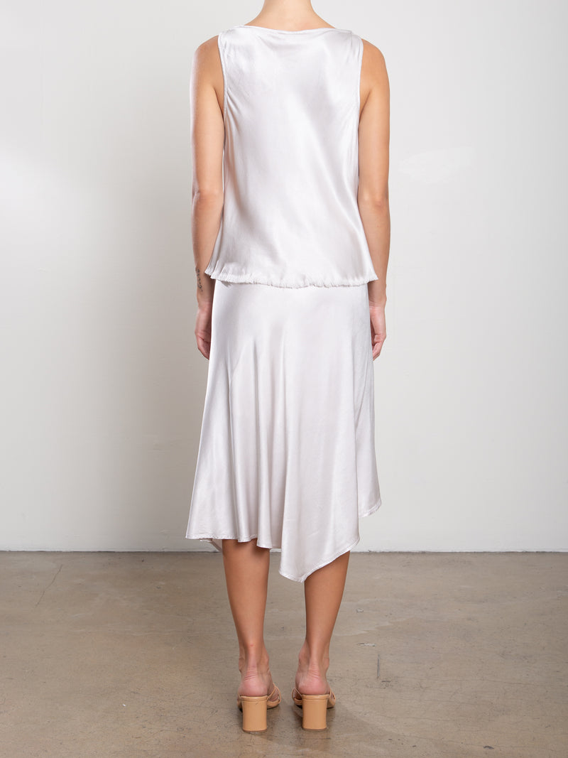 Samara Skirt in Vintage Satin - Parchment
