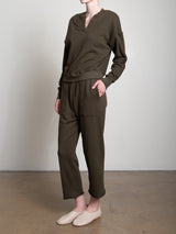 Maxine Pant in French Terry - Moss