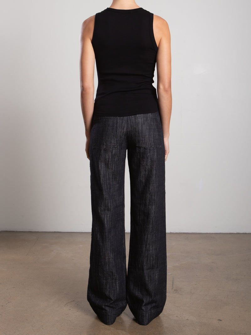 Mid-Rise Aiden Pant in Denim - Black