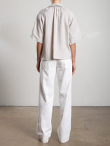 Mid-Rise Aiden Pant in Denim - Ivory
