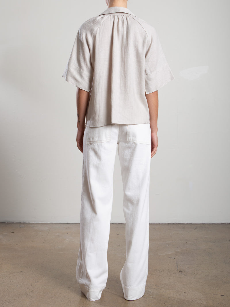 Mid-Rise Aiden Pant in Denim - Ivory