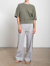Wes Pant in Organic Cotton Stripe - Olive