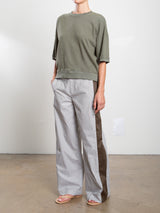 Wes Pant in Organic Cotton Stripe - Olive